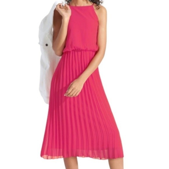 NWT Sam Edelman Pleated Pink Maxi Dress - Picture 7 of 16